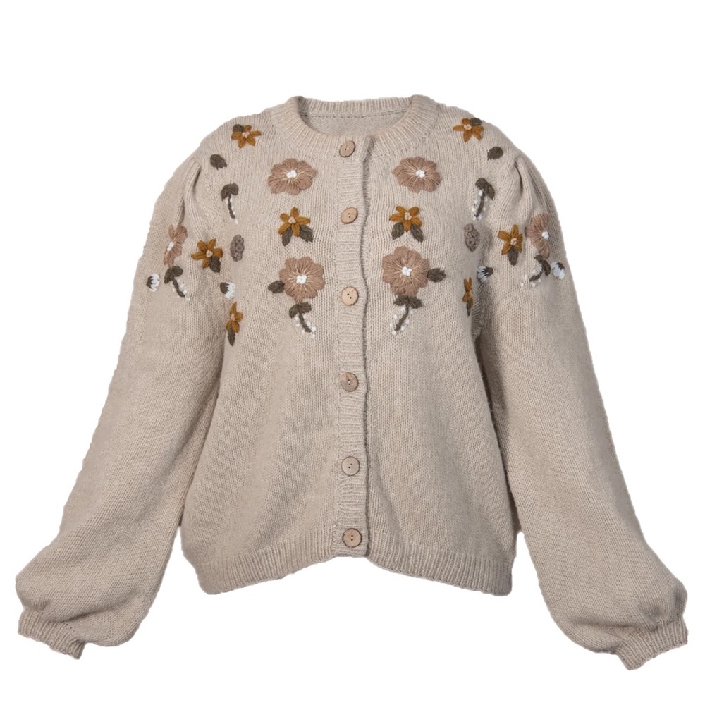 New Shirley bredal large cardigan. Hand knit. beige color. 
Merino wool
